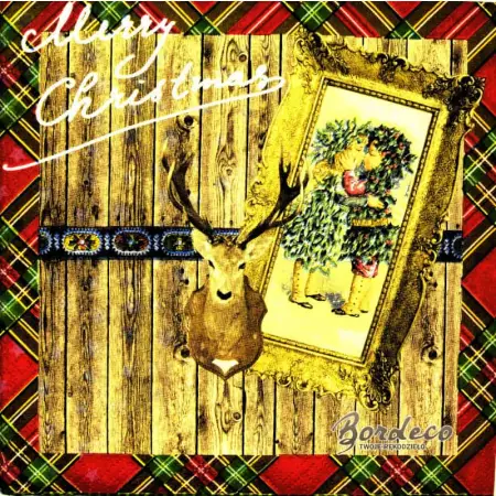 Serwetka do decoupage świąteczne obrazki na deskach 33x33 NOUVEAU Unikat